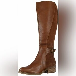 Lucky Brand Brown Leather Tall Riding Boots Women’s 10M Zip Buckle Brand New